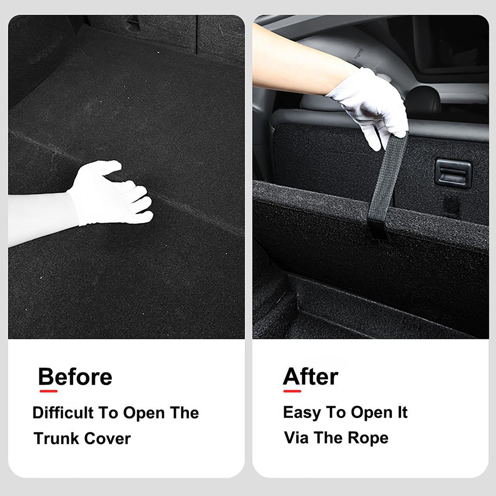 Rear Trunk Rope DrawString for Tesla Model Y Open Tail Box Cover Handle Pull Strap Tidying Organizer Car Accessories Mat Gadgets