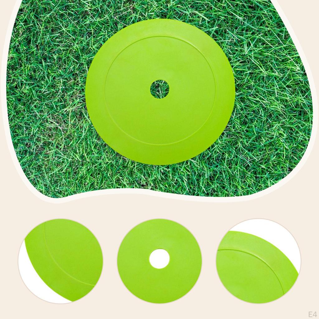 10 Non-Slip Rubber Cone Flat Markers, Discs for Soccer Field, Agility Practice And