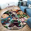 Classic Japanese-style cartoon Demon Slayer round rug, home soft decorative anti-slip yoga mat and chair mat, outdoor floor mat carpet K31