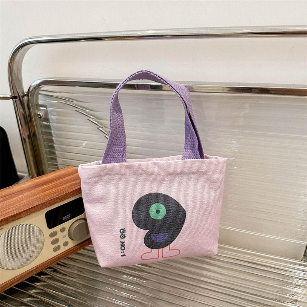 Cartoon Mini Canvas Bag Korean Style Small Bags Women's Handbag Hand Snack Bag Lunch Bag
