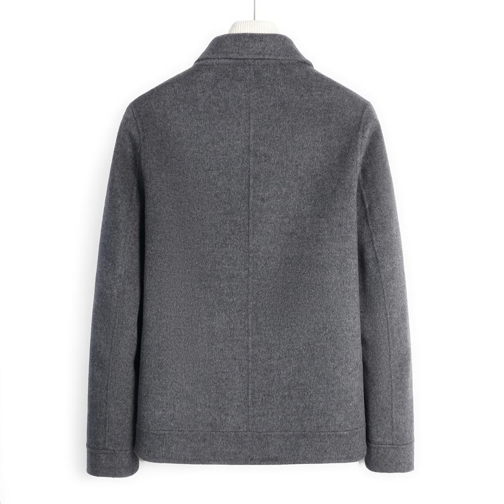 Осенне-зимнее пальто из 100% шерсти, короткое шерстяное пальто, мужское повседневное пальто с лацканами без содержания кашемира