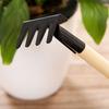 2 Sets Mini Gardening Tools Kids Metal Trowel with Wooden Handle Mini Rake And Shovel for Loosening Soil Transplanting Office Home Potted Plants