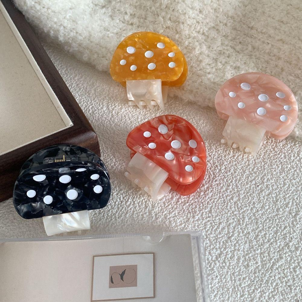 Cartoon Acetic Acid Mushroom Hair Claw Y2k Small Shark Clip Cute Cute Hair Clip Daily