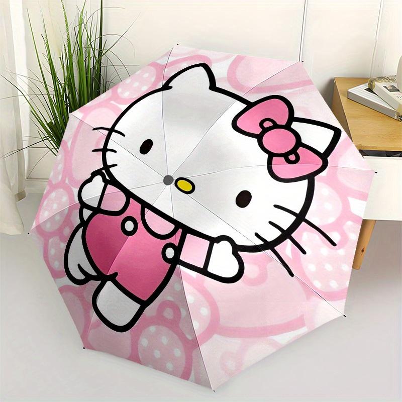 1pc Hello Kitty Pink Background Umbrella with Plastic Handle,Suitable for All Seasons Home Travel Outdoor UmbrellaSanlio459
