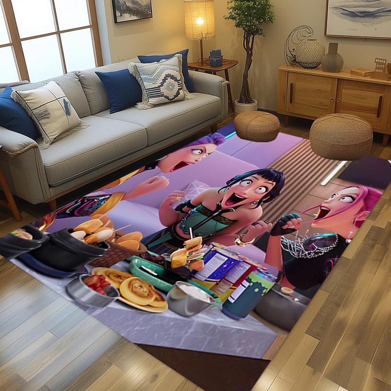 K-Pop Demon Hunters: Netflix Animation carpet floor mats Doormat Bathroom mat Office chair cushion Fashion