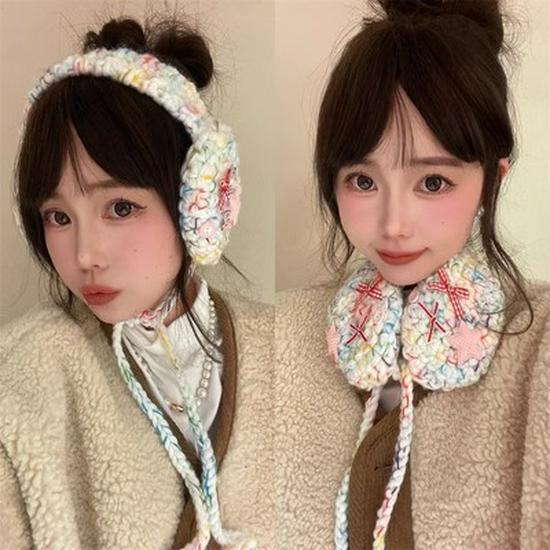 CornerParty шерстяные наушники ручной работы: Теплый, универсальный и милый с уникальными цветными шариками.