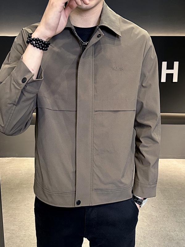 Men's Slim-Fit Turn-Down Collar Coat - Light Mature Autumn Style 2026 Executive Jacket
