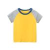 Детская летняя футболка высокого качества, хлопковая детская однотонная одежда с короткими рукавами для малышей