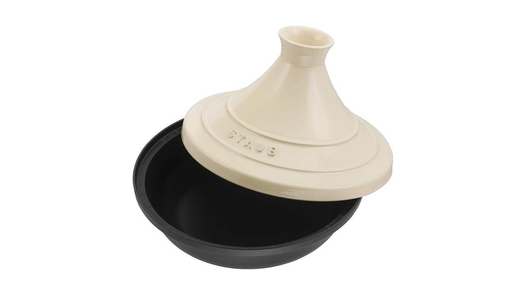 Staub Pot литой эмалированный горшок цвета слоновой кости, совместимый с IH, японский особый "Таджин 28 см" [Авторизованный продукт] 40509-395