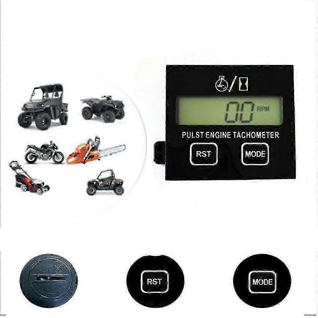 Hour meter, tachometer, rev counter for snowmobiles, skis, motors, lawn mowers