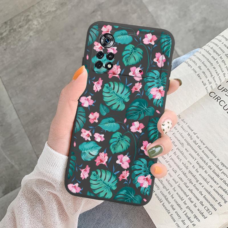 Для Poco X4 Pro 5G M4Pro Чехол Funda Винтажный Цветок Лист Защитный Чехол TPU Capa Для Xiaomi Poco X4 Pocox4 X 4 M4 Pro Coque