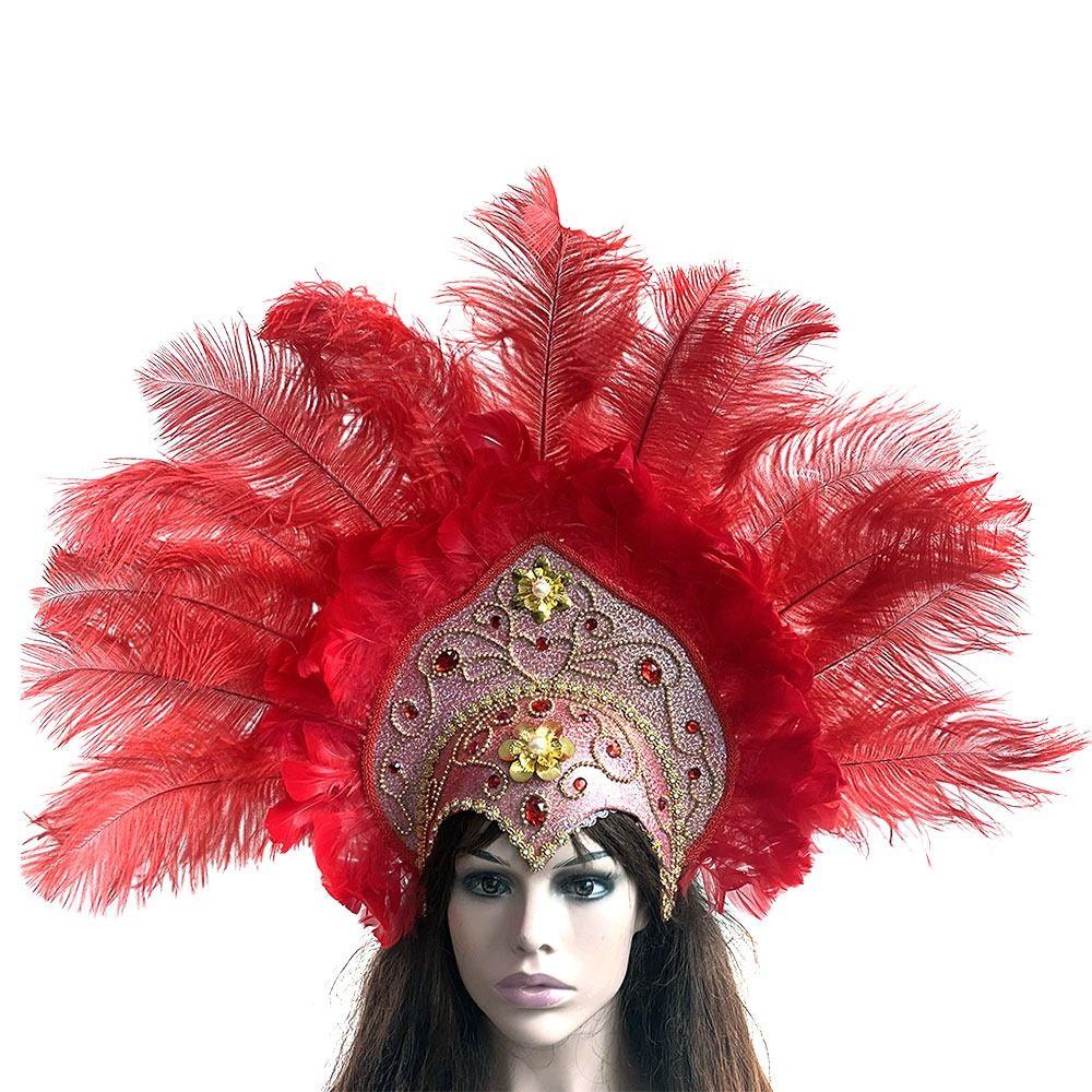 Feather Feather Headdress Sequins Crown Headdress Vintage Hair Accessories Adults