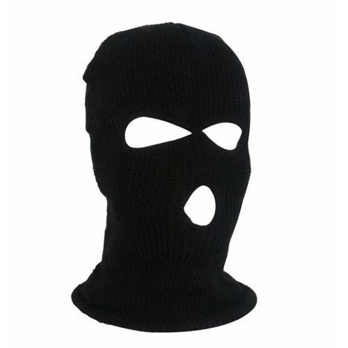 Kingsie 3-Hole Full Face Knit Face Mask, Winter Cold and Windproof, Warm Balaclava Neck Warmer for Men and Women, Cycling/Motorcycle (Black)