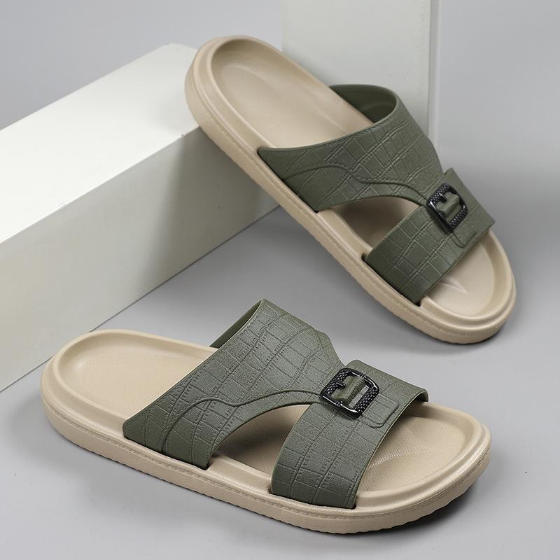 Мужские тапочки 2025 Новые домашние тапочки Летние сандалии с открытым носком для мужчин Уличные нескользящие пляжные тапочки Дизайнерские шлепанцы