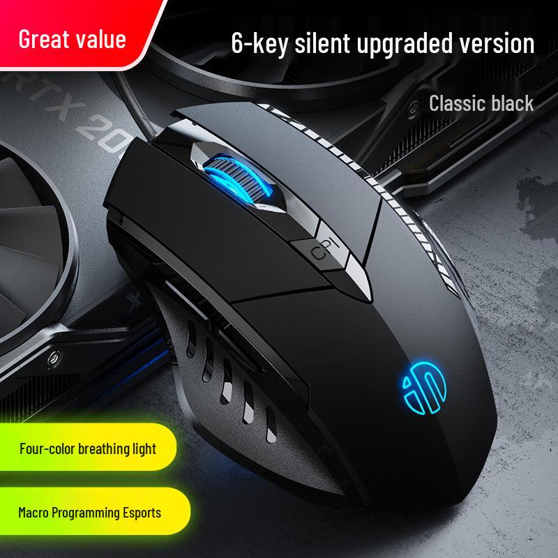 PW1 Silent Wired Gaming Mouse – Mechanical, Noiseless, for Boys & Girls, Compatible with Large Laptops & Office Computers