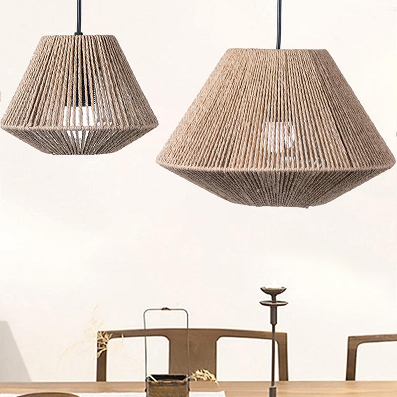 1 шт. ротанговый светильник, плетеный вручную абажур из ивовой лозы, чехол для люстры из бумажной веревки в стиле бохо для ресторана, подвесной светильник, абажур