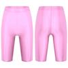 Womens Glossy High Waist Shorts Elastic Waistband Short Leggings Swimwear Workout Sports Bottoms