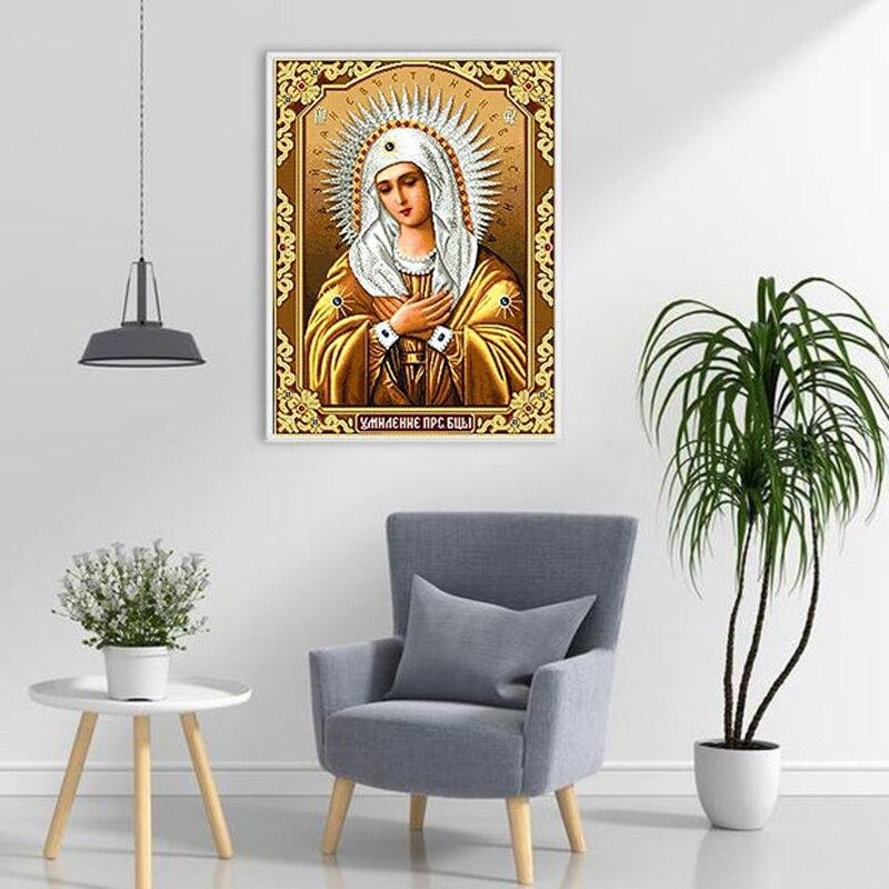 DIY Religion Icon 5D Diamond Painting Full Round Drill Cartoon Diamond Embroidery Mosaic Cross Stitch Gift Wall Art Home Decor