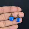 Серьги из лазурита с гальваническим покрытием медью, Ювелирные изделия из драгоценных камней ручной работы, Подарки для жены, Совершенно новые серьги