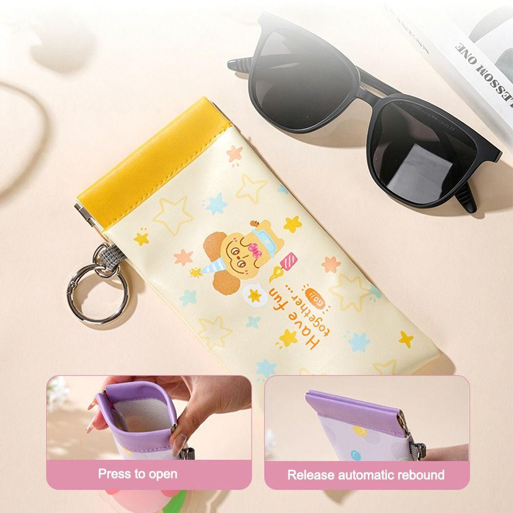 Soft Reading Glasses Bag Cartoon Eyewear Storage Bags Portable Lipstick Makeup Bag  for Women Girls