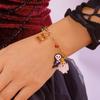 Halloween Ghost Pumpkin Black Cat Metal Chain Bracelet For Women Gold Plated Skeleton Spider Bat Bangles Festival Charm Jewelry