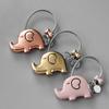 Cute Good Luck Wire Ring Cartoon Kiss Elephant Pendant Couple Keychain Bag Ornaments Lovers Lanyard