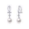 Free Bird Pearl Earrings for Popular Pearl Metal June Present Women, "dangling Pearls" Earrings, Dangling, Allergy-friendly, Non-pierced Earrings,