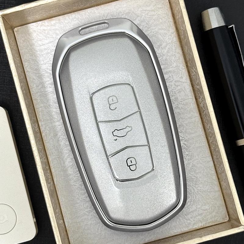 Чехол и цепочка для ключей из алюминиевого сплава для Geely Vision X6, Xingrui, Binyue GS/GL, Boyue, Dihao L, Binrui, Bo