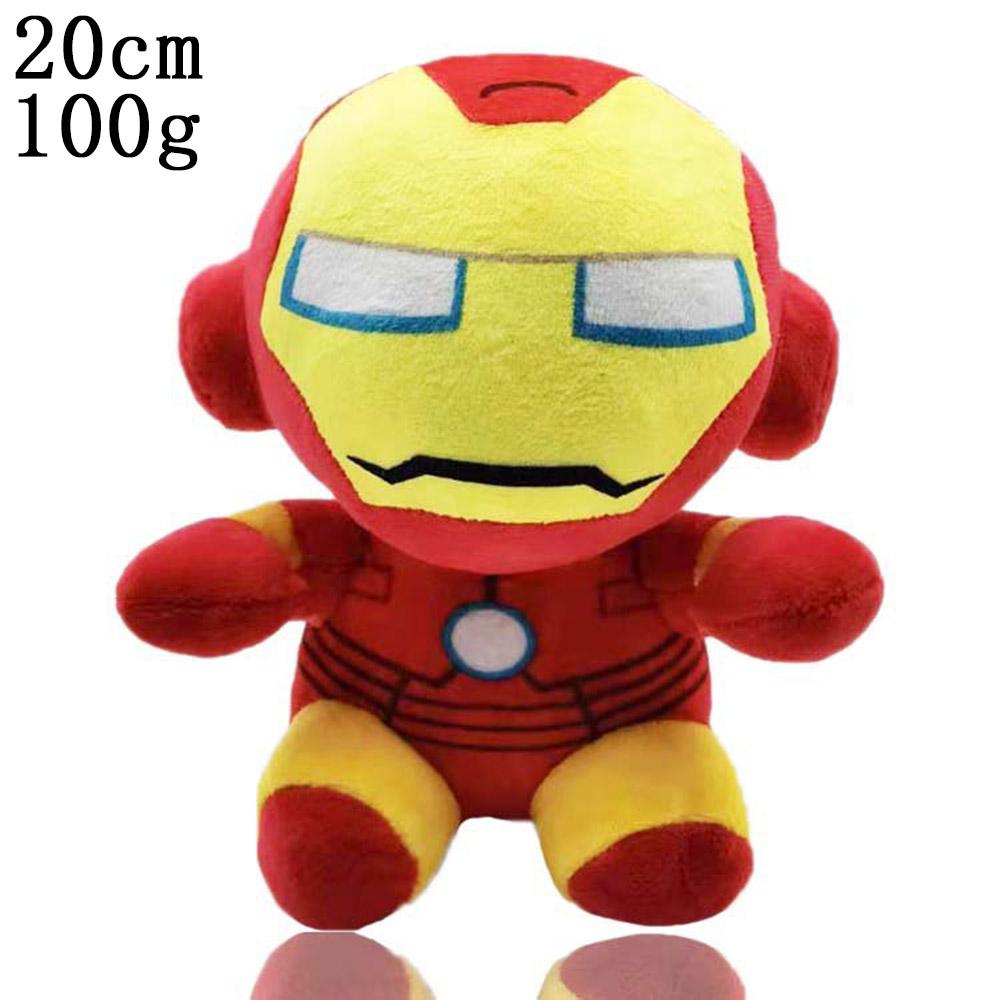 20cm Superhero Plush Toy Set Captain America Hulk Spider Man Black Panther Cartoon Stuffed Doll Kids Gift