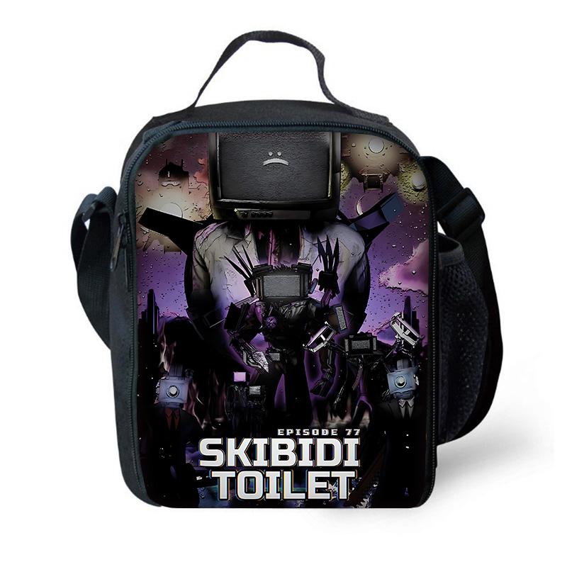 Детский школьный крутой рюкзак Skibidi Toilet с сумками для ланча, пеналами, школьными сумками для мальчиков и девочек, лучший подарок