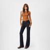 Autumn and winter new American retro low-rise flared pants slim and thin adjustable waist design jeans women