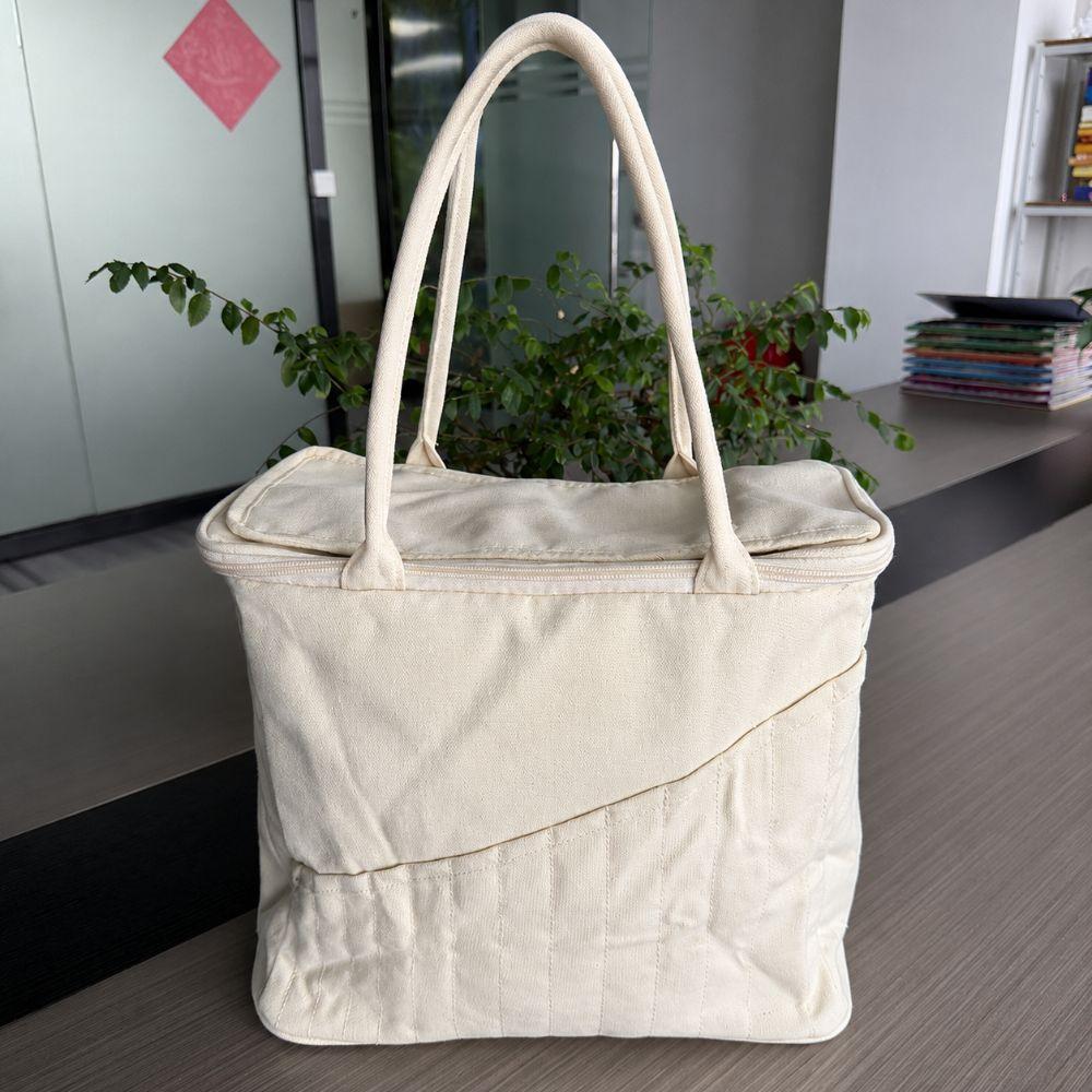 Multiple Pockets Sewing Tool Storage Bag 7 Yarn Holes Crochet Accessory Handbag Birthday Gifts