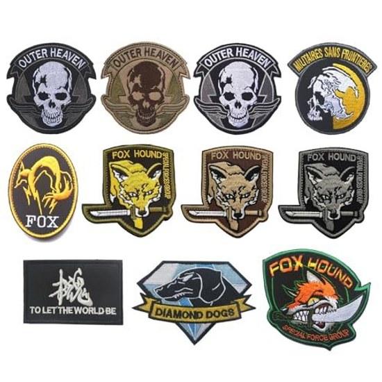 PHOENIX IKKI Metal Gear Solid FOX HOUND Foxhound Военный Косплей Страйкбол Вышитая нашивка Wappen Аппликация Совместимая с Velcro 11 штук
