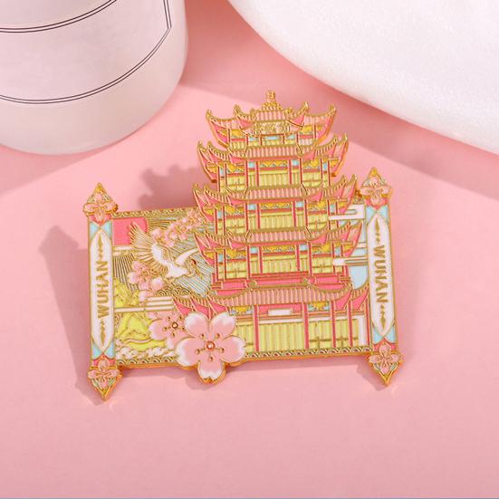 Магнит на холодильник с желтой башней «Журавли» 3D, достопримечательность Уханя, здание в китайском стиле, магнит на холодильник