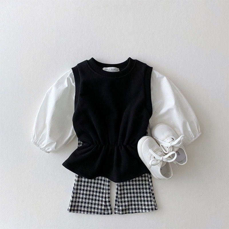 Девичьи флисовые/без подкладки расклешенные брюки - Осенне-зимний корейский стиль детские длинные брюки