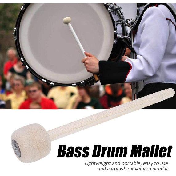 Drum Mallet, Wooden Felt Hammer for Bass Percussion, Durable Portable Drumstick for Student Professionals