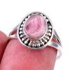 Ювелирное кольцо из чистого серебра 925 пробы с натуральным родохрозитом S.6 t1l32