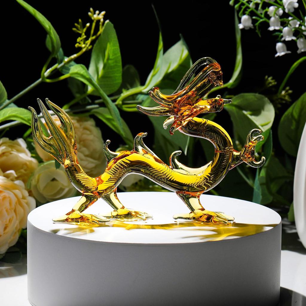 Фигурка дракона из кристалла Кертари, статуэтка дракона зодиака, фен-шуй 2024, новогодняя статуэтка дракона, талисман для интерьера 7 см [подлинный продукт] -