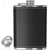 8oz Portable Stainless Steel Hip Flask Flagon Whiskey Wine Pot Leather Cover Bottle Funnel Drinkware