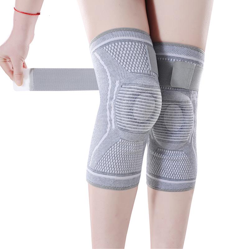 Unisex Cross-Border Sports Knee Pads: Non-Slip Silicone Joint Sleeves for Running, Basketball, and Mountaineering with Shock Absorption.