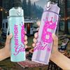 1PC 6 Birthday Girl Party Text Print 750ml Color Plastic Sports Water Bottle Leakproof Flip Straw Lid Suitable for Sports Office Home Use
