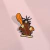 Eyecatching Character Cartoon Pin Brooch In Alloy With Cute And Angry Tree Style Stump