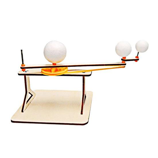 DIY Solar Artificial Satellite Model Kit Educational Handmade Wooden Puzzle Moon Rover