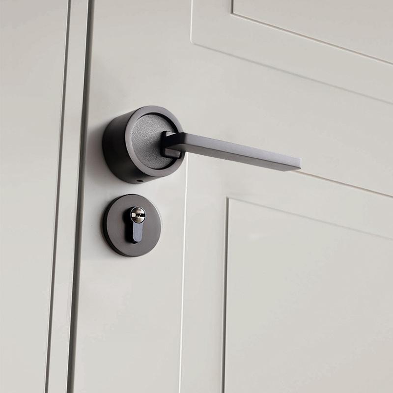 Nordic Door Handle Simple Indoor Mechanical Lock Bedroom Study Office Wooden Door Handle Split Lock