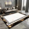 European Style Carpet for Living Room Black Marble Decor Sofa Area Large Rugs Hotel Hall 200x300 Cm Non-slip Plush Floor Mats