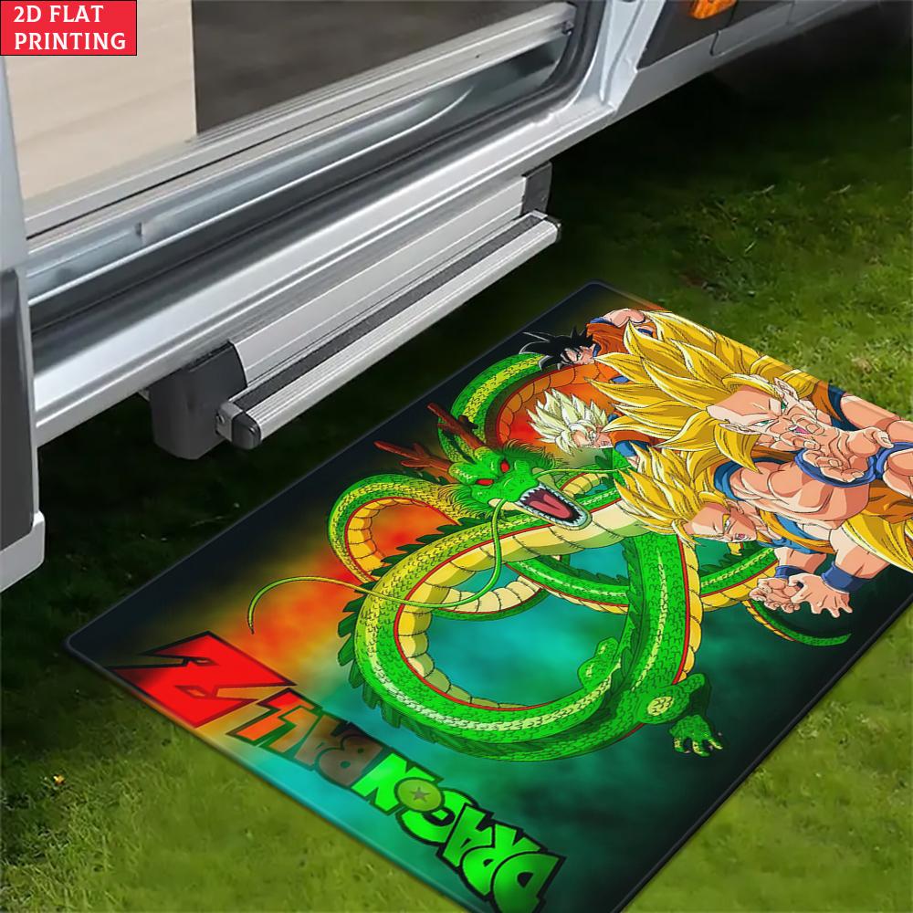 Anime Super Saiyan Doormat, 2D Print Non-slip Floor Mat, Green Dragon Pattern Entrance Rug for Bathroom Living Room Home Decor