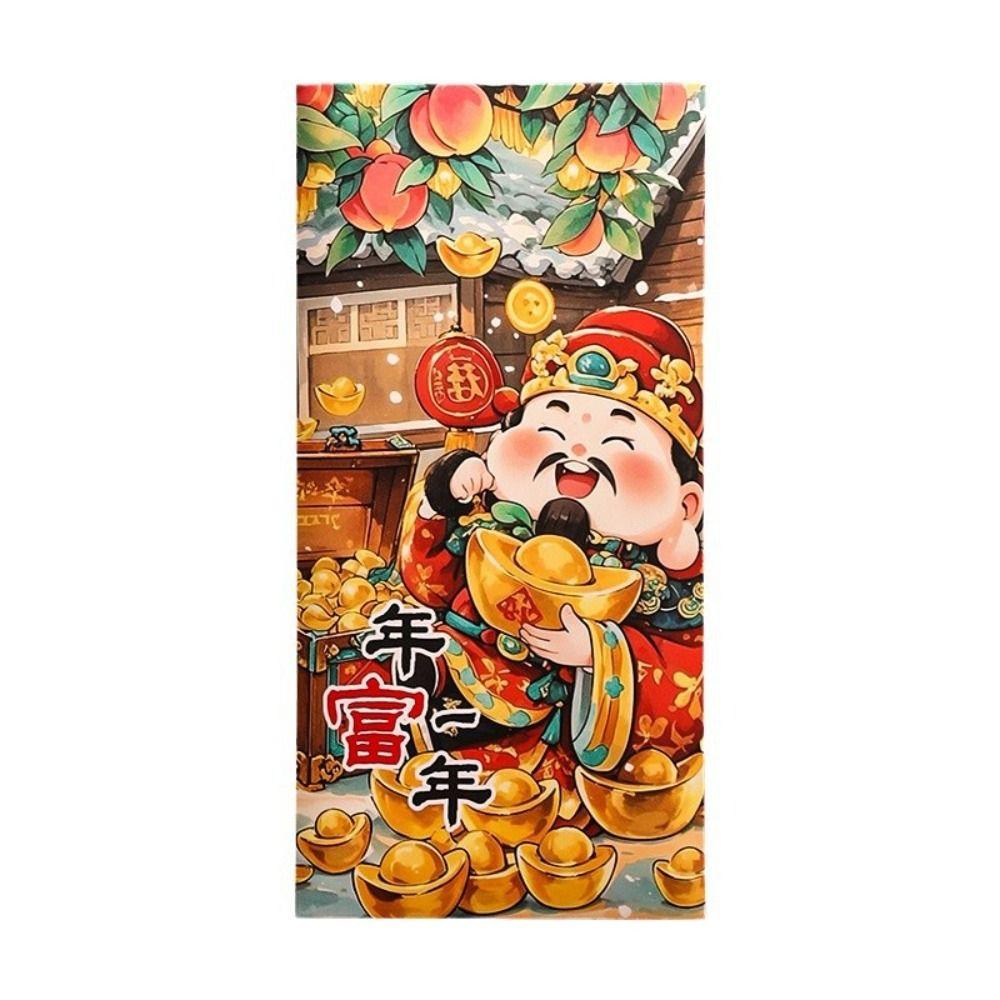 6pcs Traditional New Year Red Envelopes Cartoon Panda Red Packet Lunar New Year Gifts