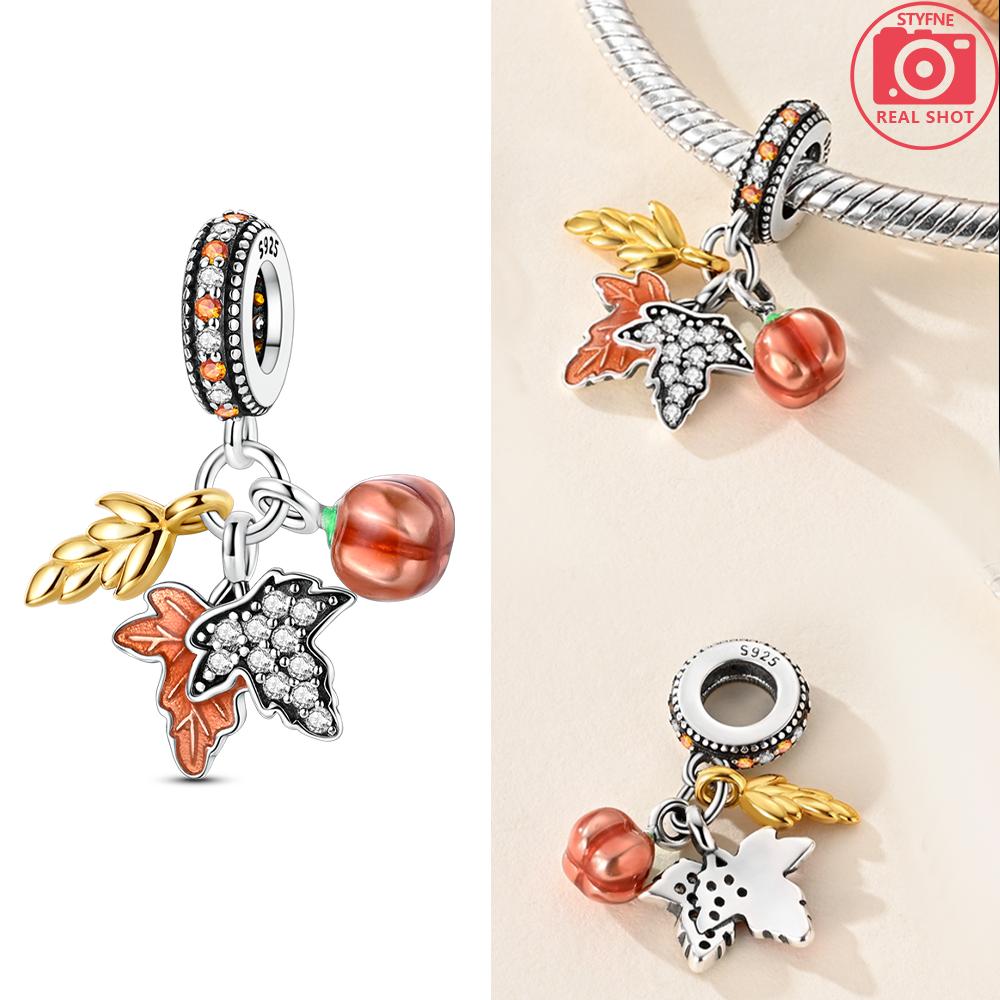 Девушка Оригинальный Лазурный Циркон Лист Кулон Платье Ожерелье Бусины Подходит Браслет Шармы Металлический Аксессуар Изготовление Сделайте свой собственный Аксессуар Подарок Элегантная Мода