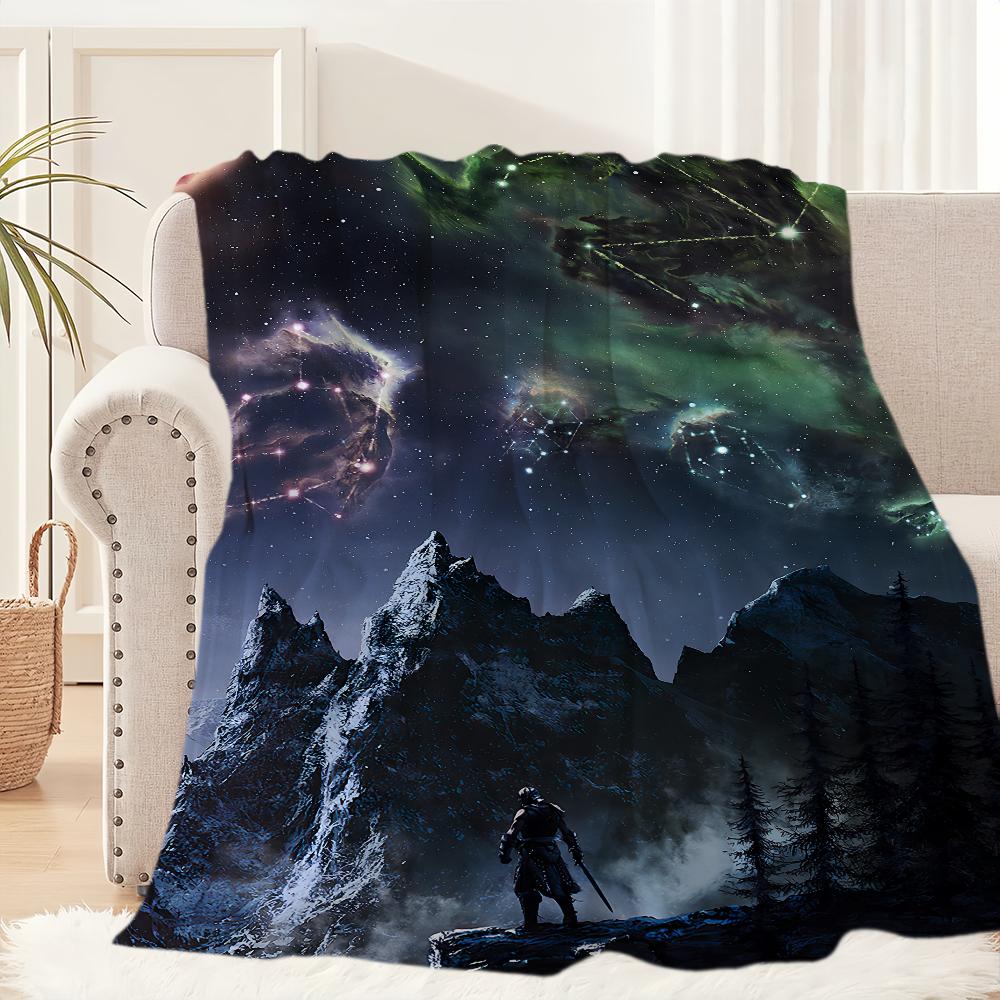 Плед Игровой v S-skyrim-s Плюшевый E-elder-s Подушка для сна Ковер для дивана для Гостиной S-Scrolls Офис Спальня День Рождения Дом Путешествия Детские Подарки