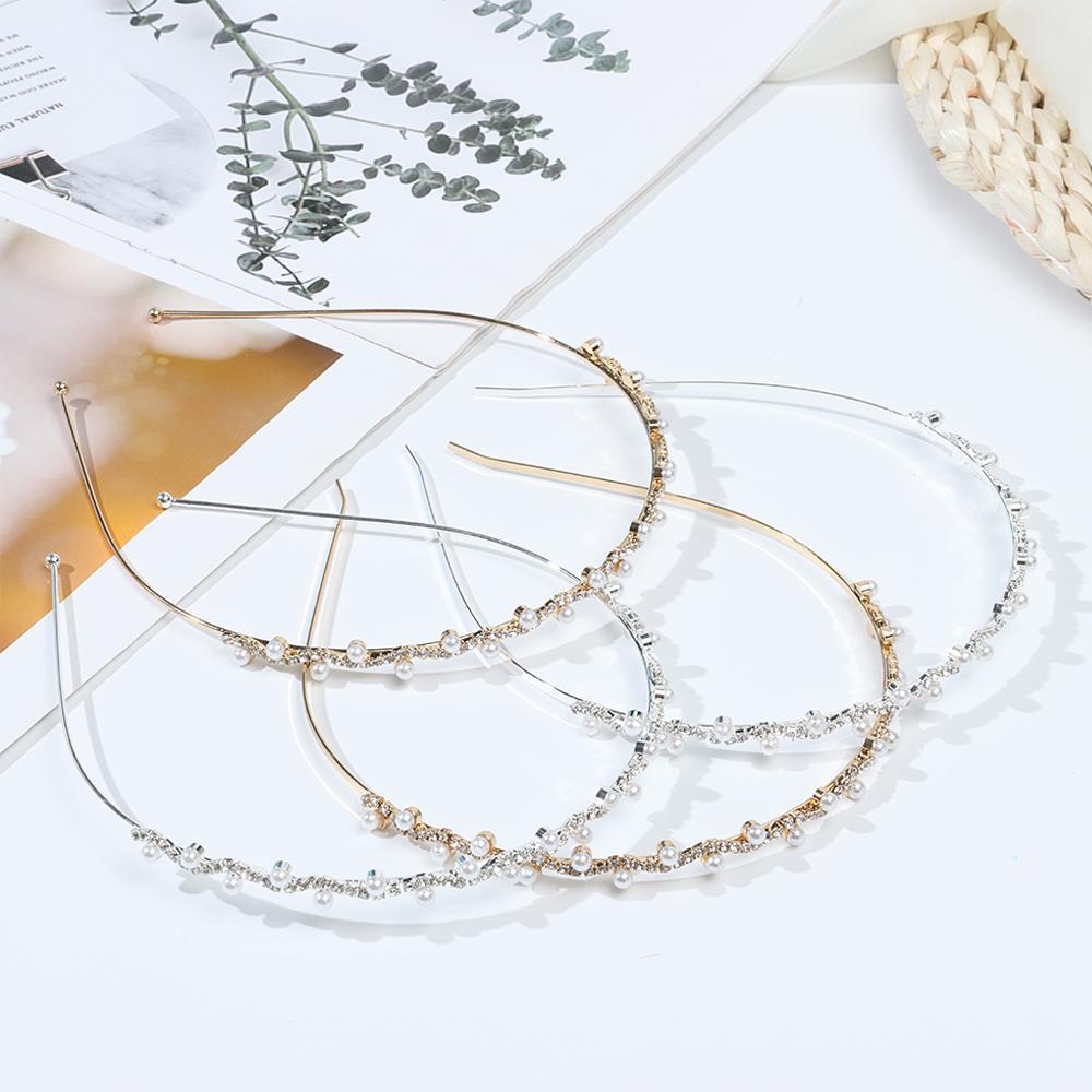 Аксессуары Женское Украшение Свадебная Вечеринка Жемчужная Волна Повязка на Голову Обруч для Волос Кристалл Стразы Хайбенд